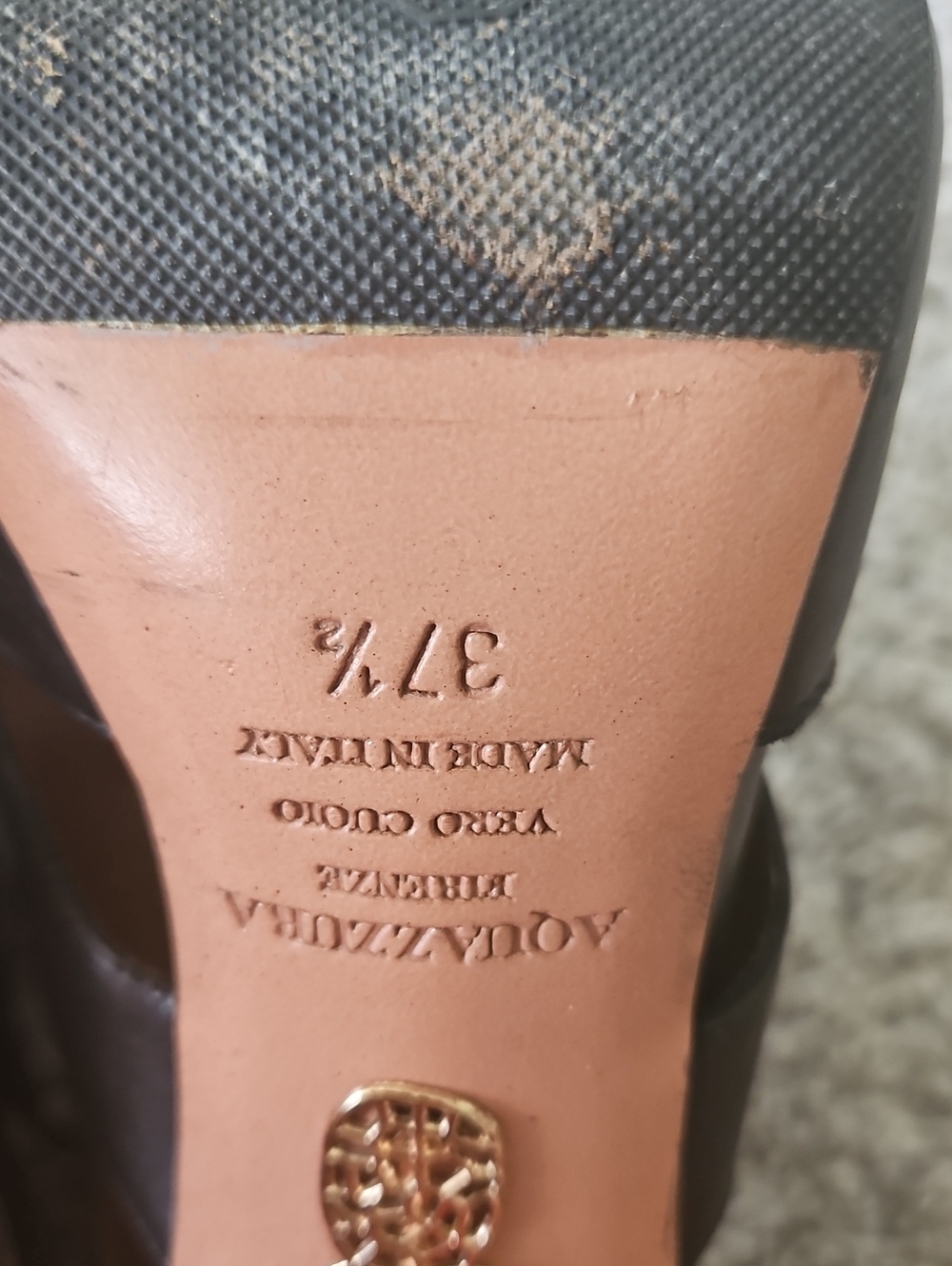 Aquazzura Black Lace-Up Peep Toe Heels 37.5 - Picture 8 of 10